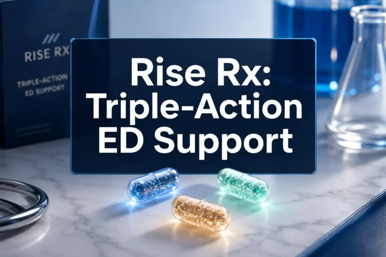 Rise Rx Tablet · triple-action ED support (Apomorphine /Tadalafil / Vardenafil)